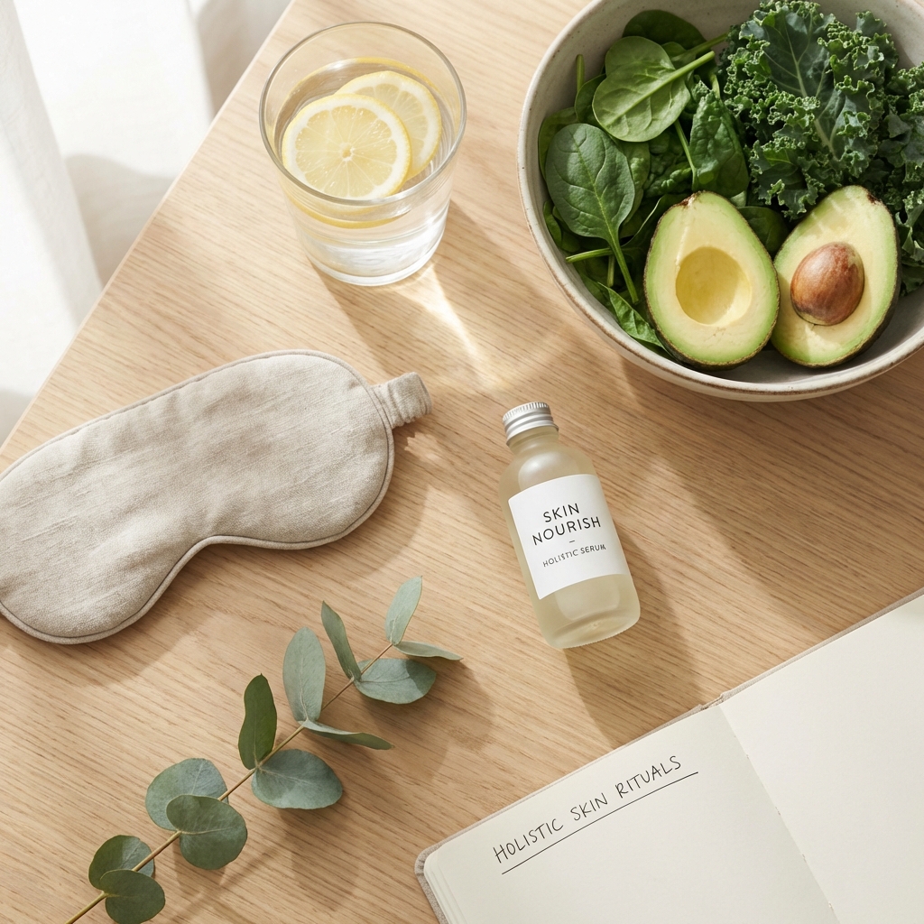 Person examining their skin in the mirror, dealing with adult acne