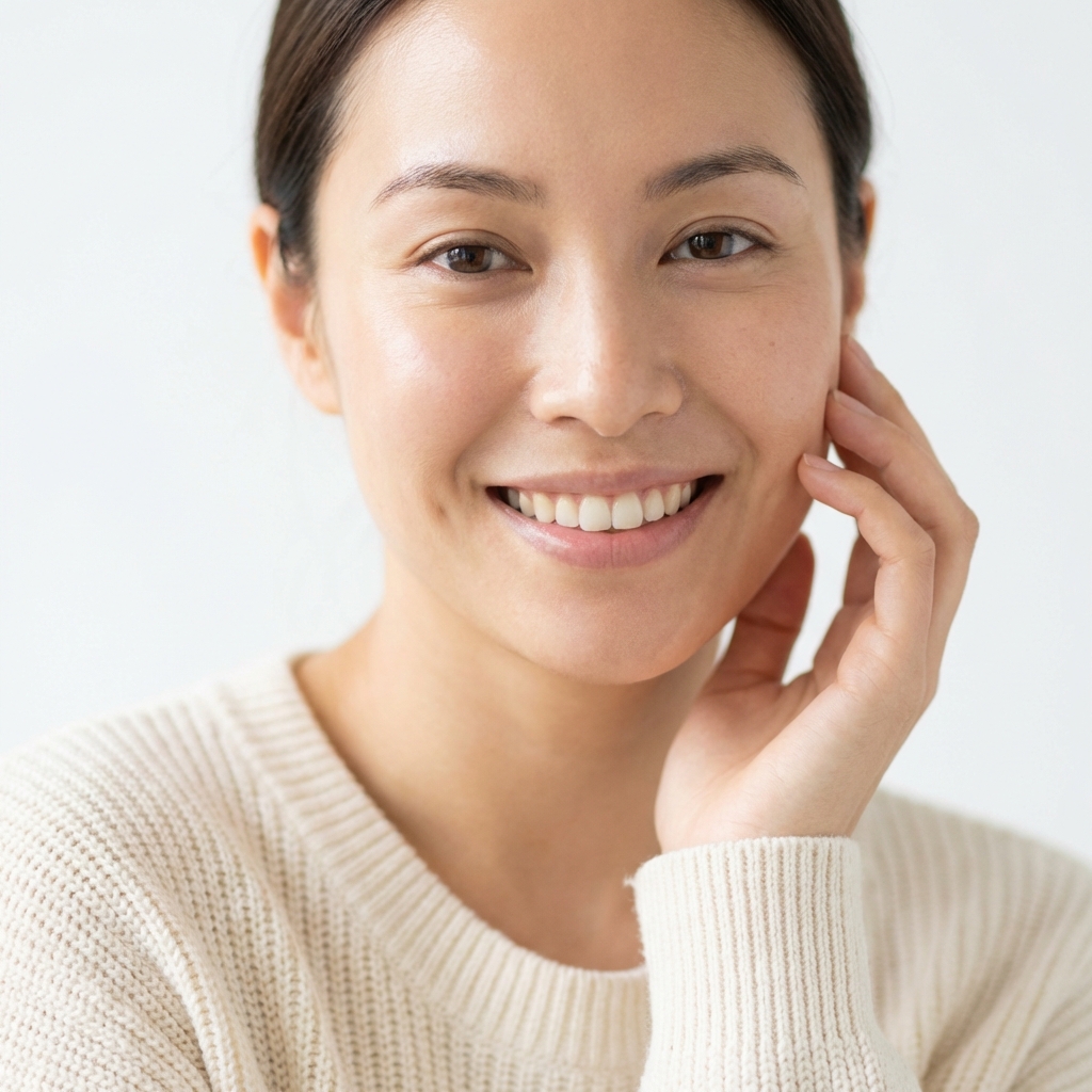 Elegant flat lay of luxury skincare products on marble surface with eucalyptus leaves